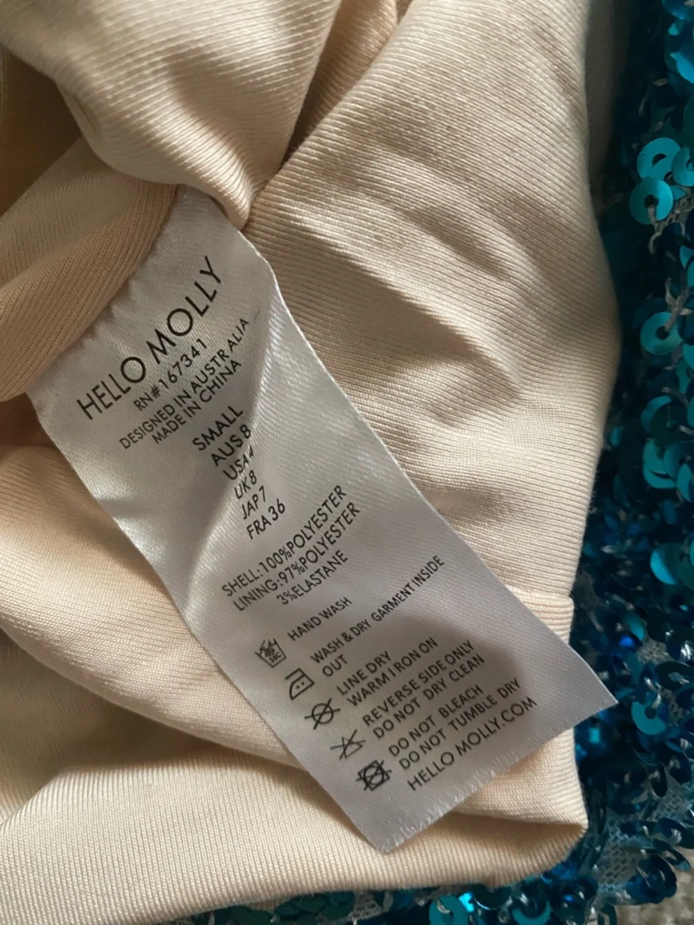 Hello Molly size 4 NWT blue and silver sequin dress - Picture 9 of 9